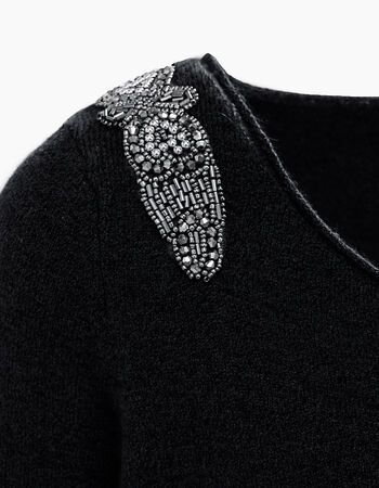 Sweat brodé avec des perles